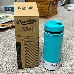 NIB Masontops Glass Water Bottle w/ Sleeve
